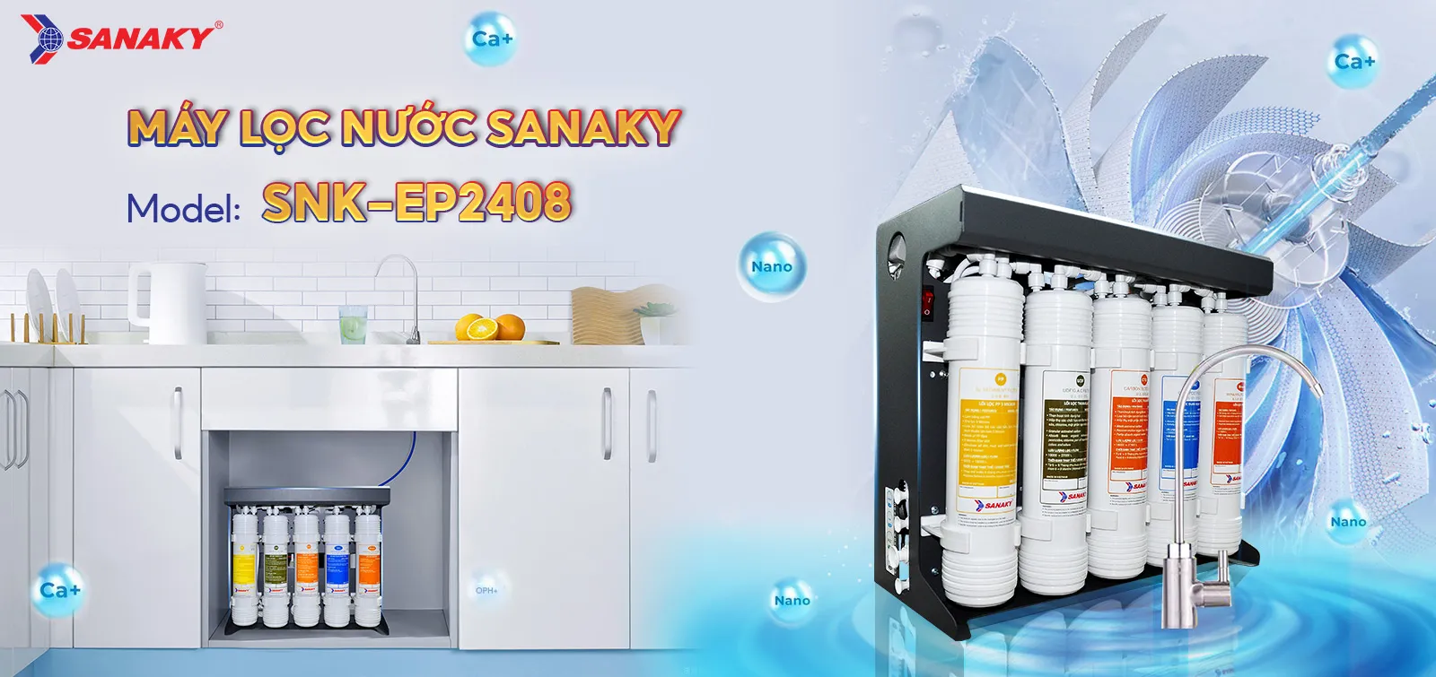 Máy lọc nước RO để gầm Sanaky SNK-EP2408
