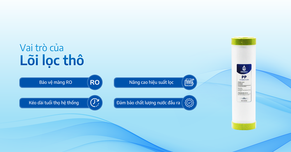 Vai trò của lõi lọc thô trong hệ thống lọc nước RO Vai trò của lõi lọc thô trong hệ thống lọc nước RO